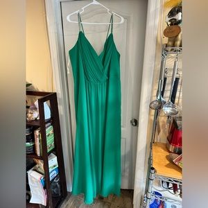 Floor length, Kelly green bridesmaid dress, 22